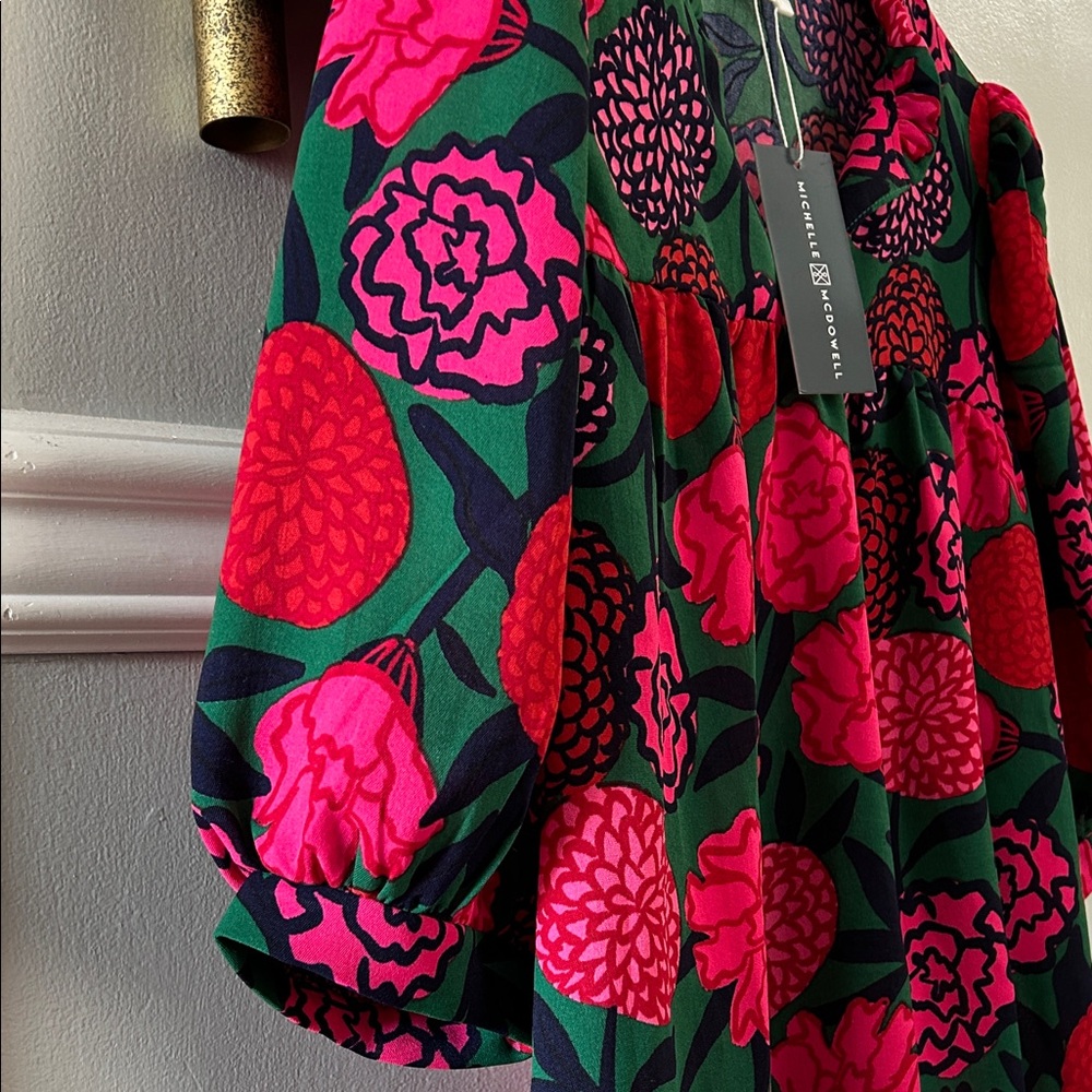 Michelle McDowell Bold Floral Blouse in Pink & Green - Picture 5 of 7